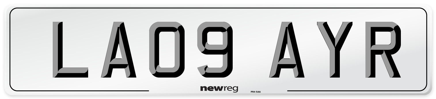 LA09 AYR Number Plate from New Reg